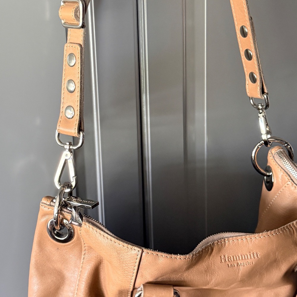 Hammitt Los Angeles Leather Crossbody Bag, Tan Silvertone Hardware - Picture 11 of 16